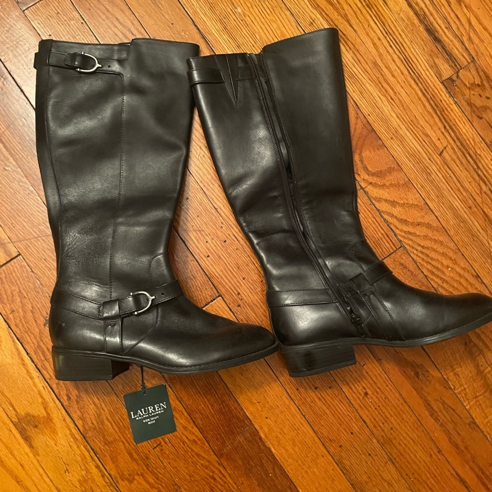 Ralph Lauren Black Leather Women's Boots